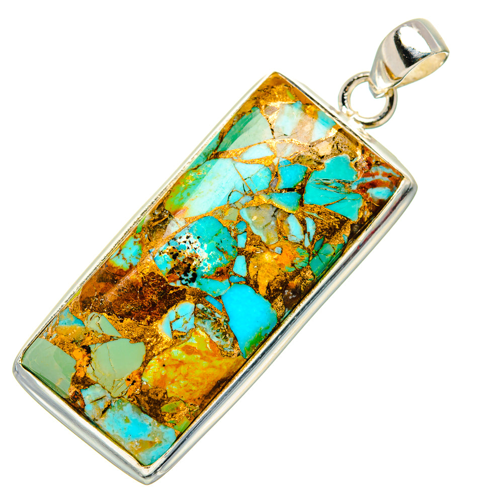 Kingman Mohave Turquoise Pendants handcrafted by Anasilvercos - PD35127 - Photo 2