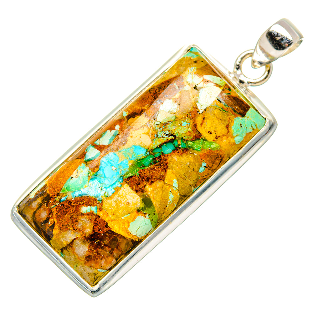 Kingman Mohave Turquoise Pendants handcrafted by Anasilvercos - PD35132 - Photo 2