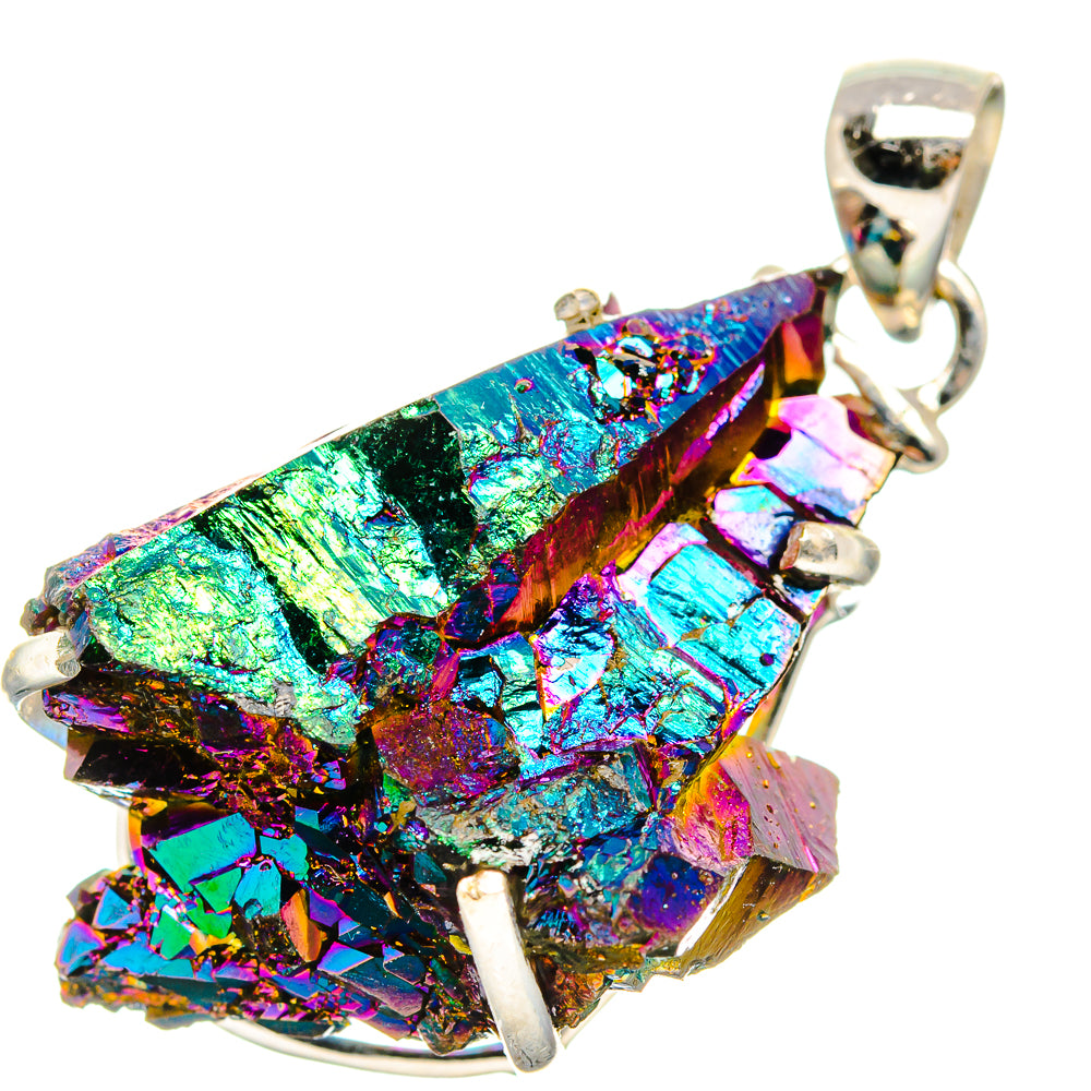 Titanium Sunshine Druzy Pendants handcrafted by Anasilvercos - PD35136 - Photo 2