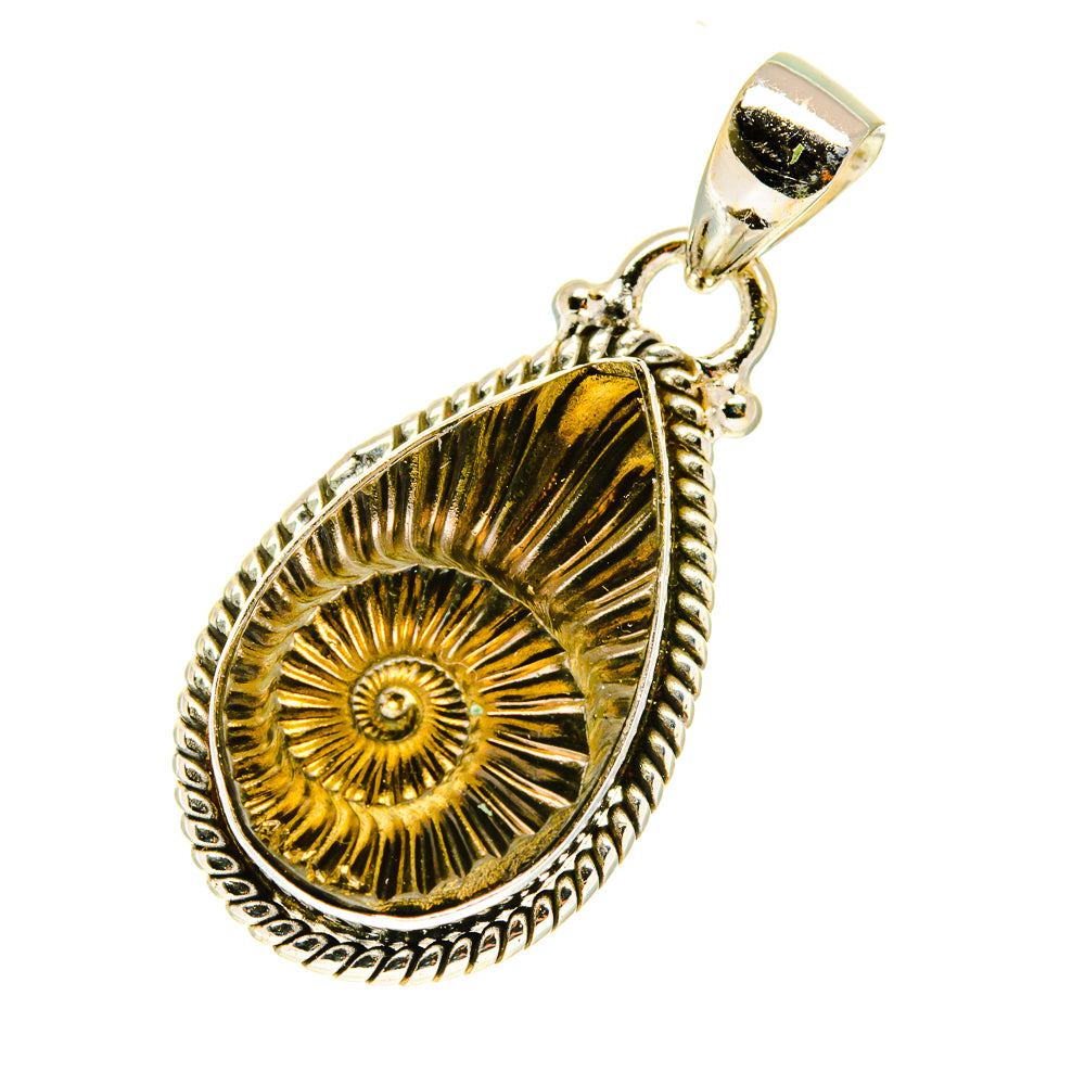Pyrite Fossil Pendants handcrafted by Anasilvercos - PD3514
