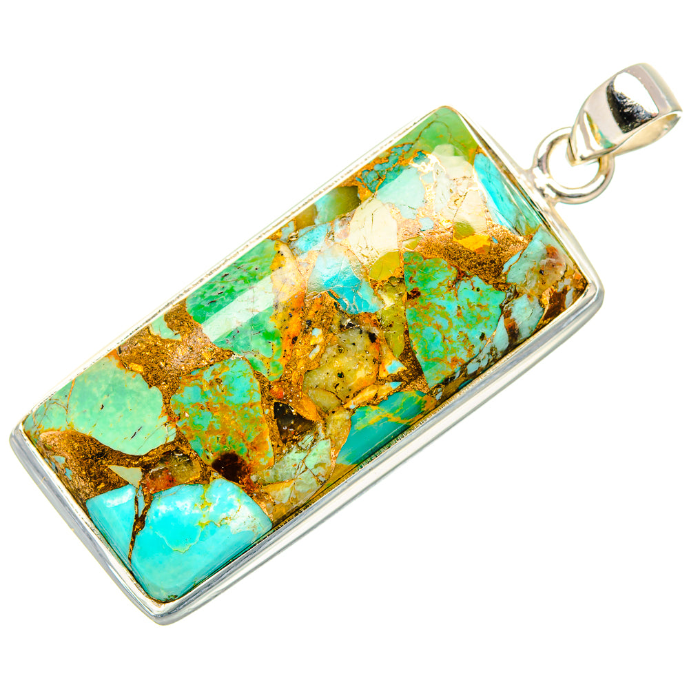 Kingman Mohave Turquoise Pendants handcrafted by Anasilvercos - PD35171 - Photo 2