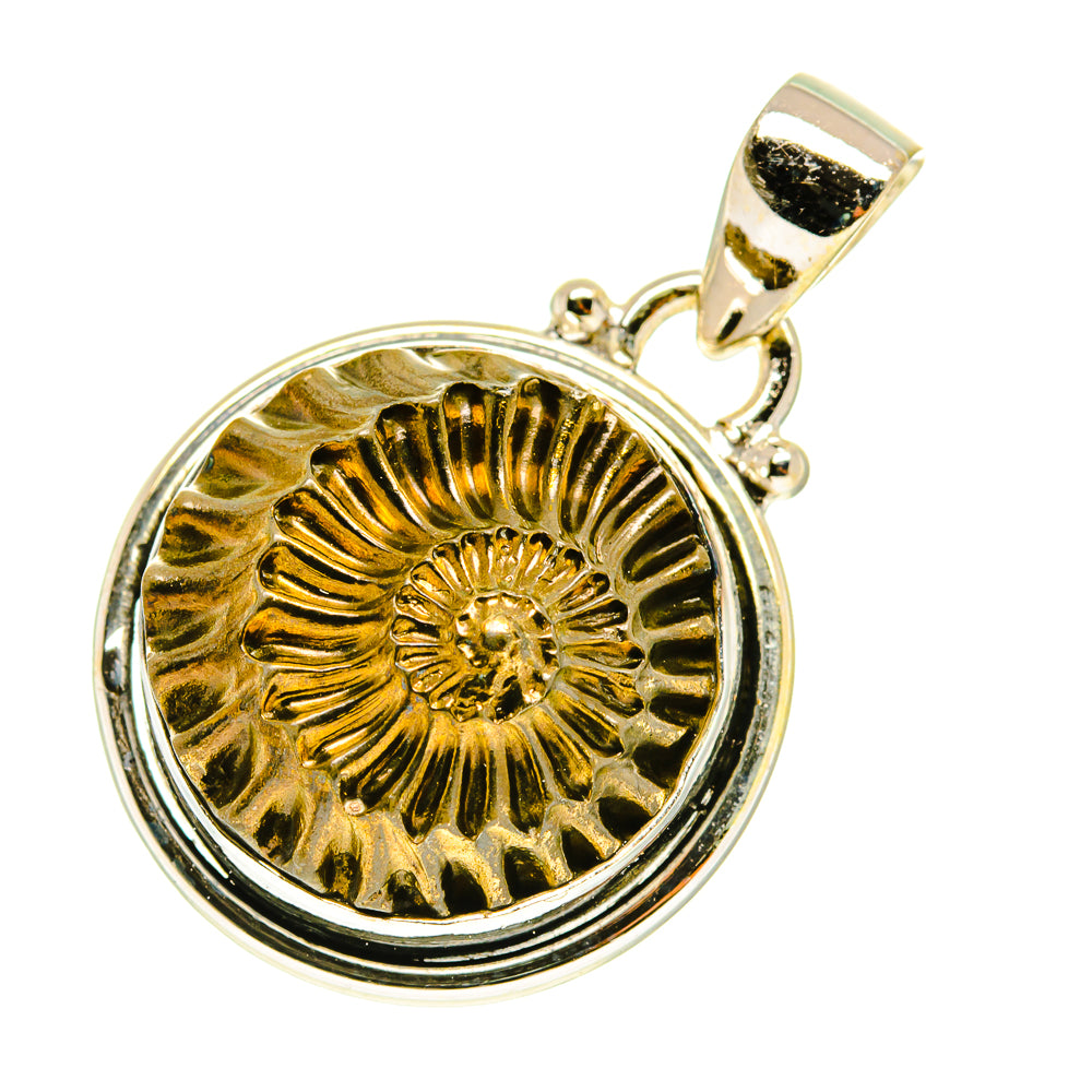 Pyrite Fossil Pendants handcrafted by Anasilvercos - PD3519