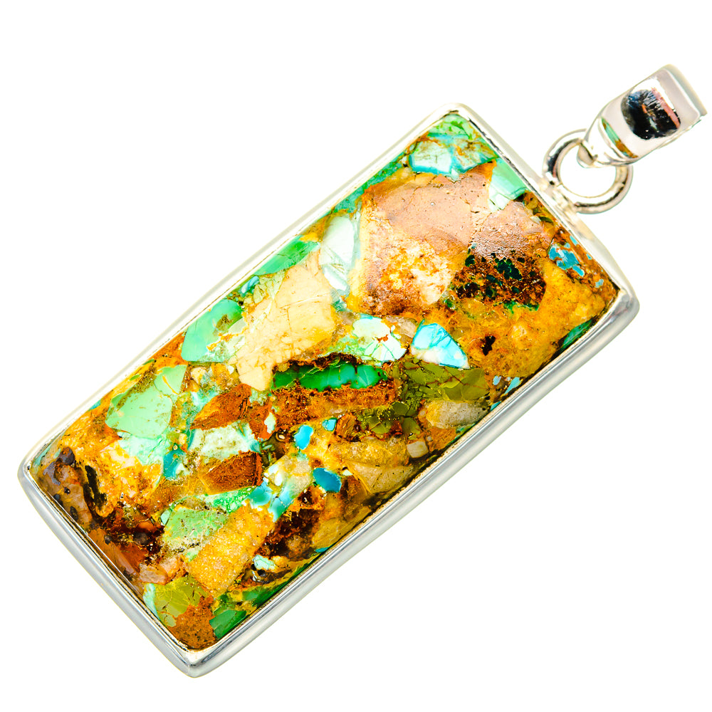 Kingman Mohave Turquoise Pendants handcrafted by Anasilvercos - PD35232 - Photo 2