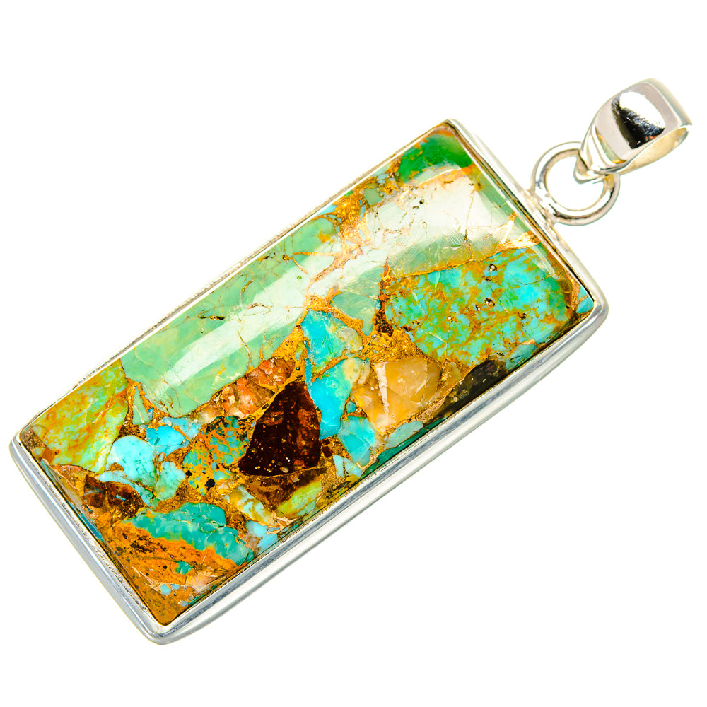 Kingman Mohave Turquoise Pendants handcrafted by Anasilvercos - PD35234 - Photo 2