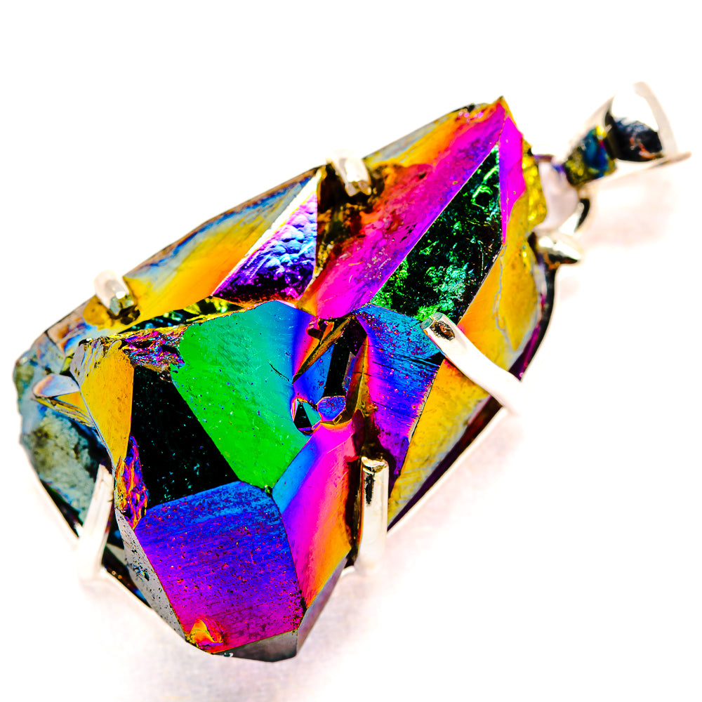 Titanium Sunshine Druzy Pendants handcrafted by Anasilvercos - PD35254 - Photo 2