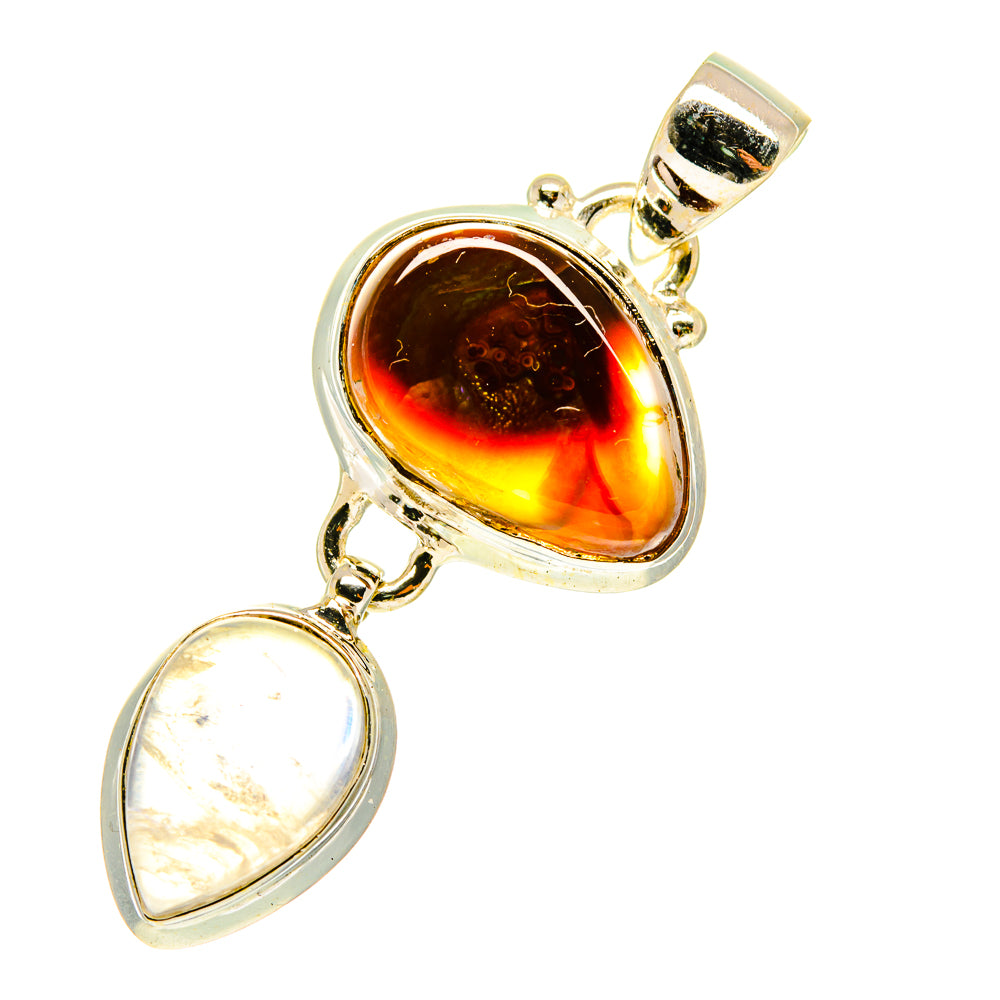 Mexican Fire Agate Pendants handcrafted by Anasilvercos - PD3529