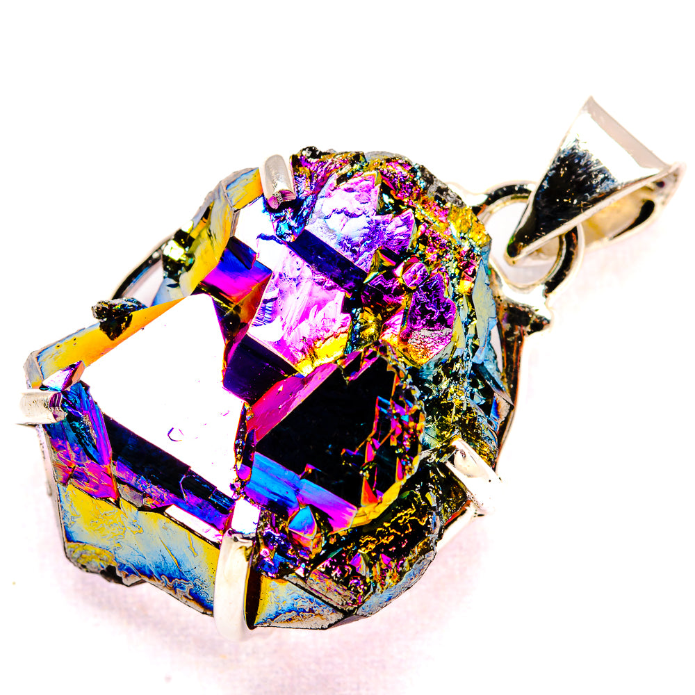Titanium Sunshine Druzy Pendants handcrafted by Anasilvercos - PD35373 - Photo 2