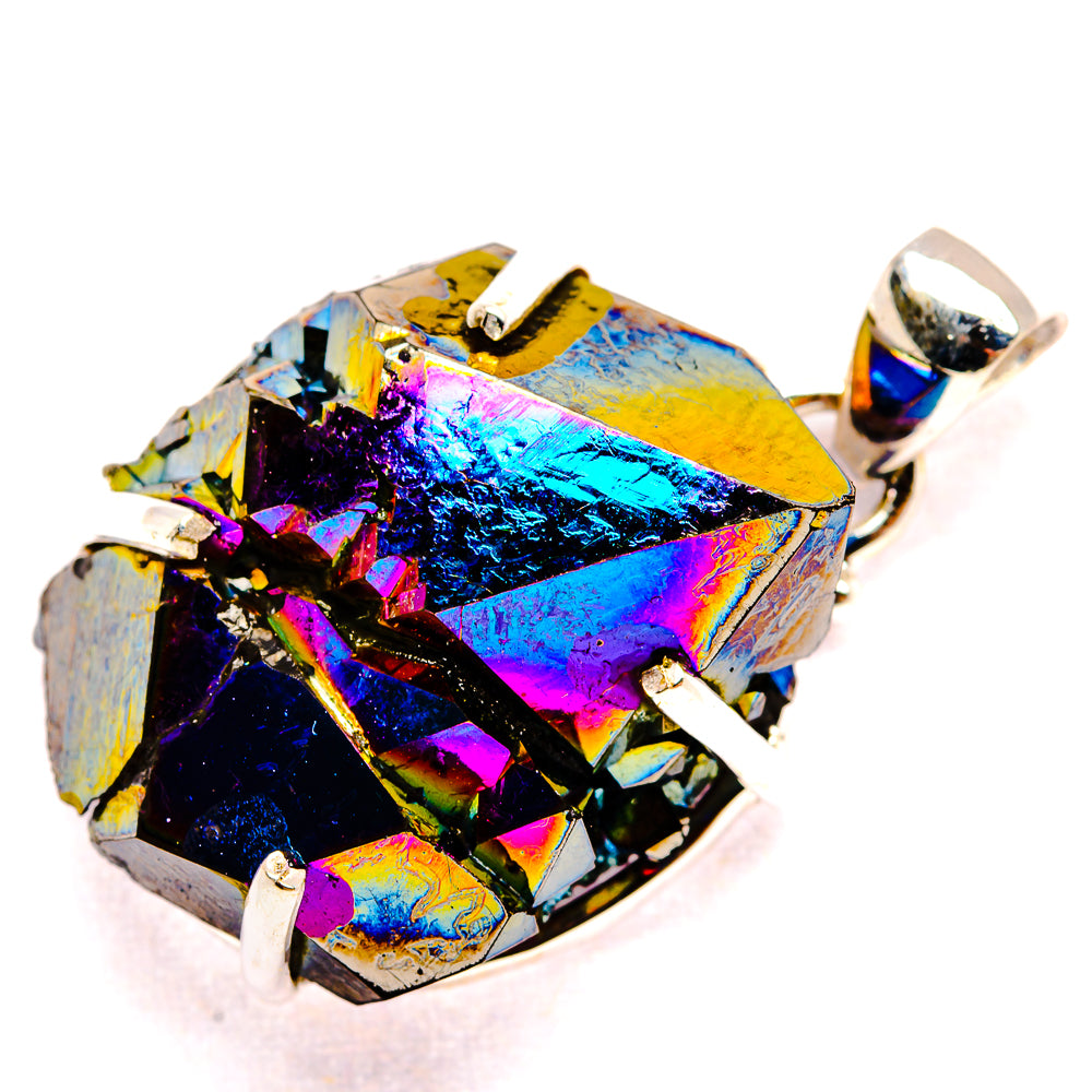 Titanium Sunshine Druzy Pendants handcrafted by Anasilvercos - PD35374 - Photo 2