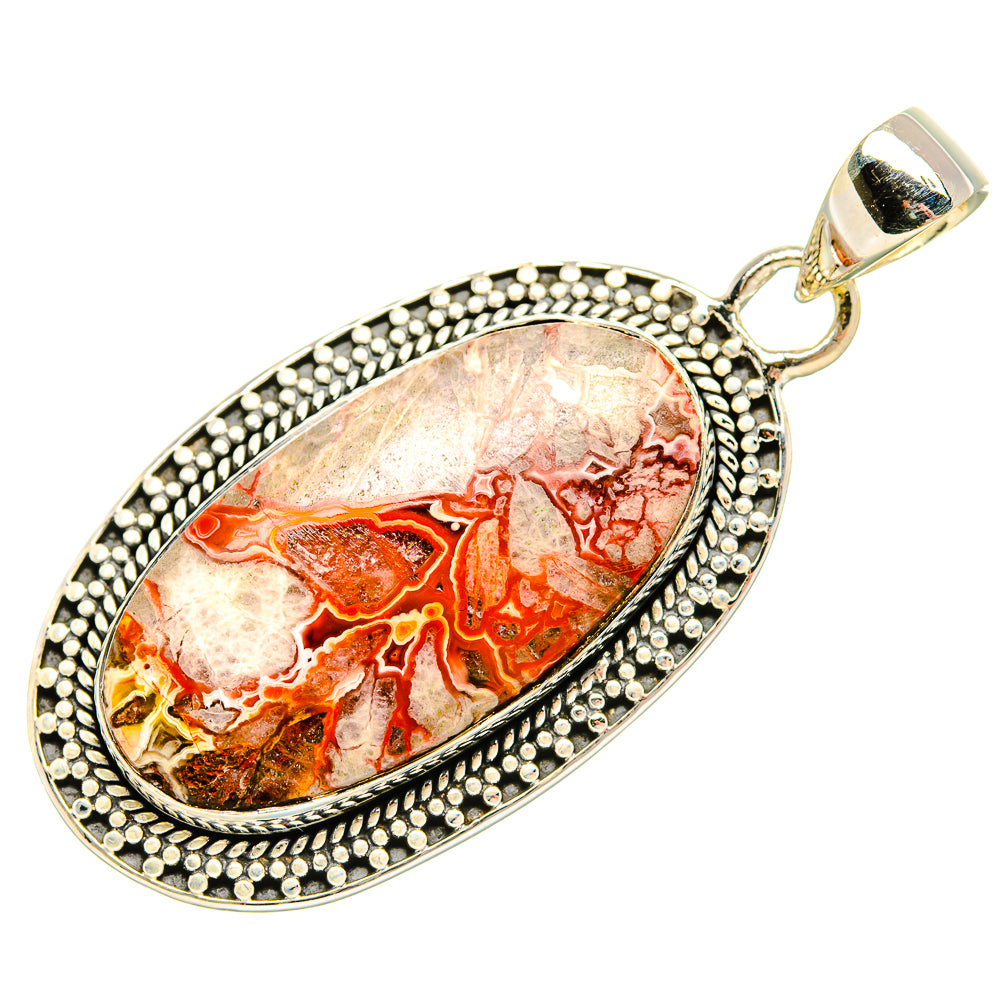 Crazy Lace Agate Pendants handcrafted by Anasilvercos - PD35396 - Photo 2