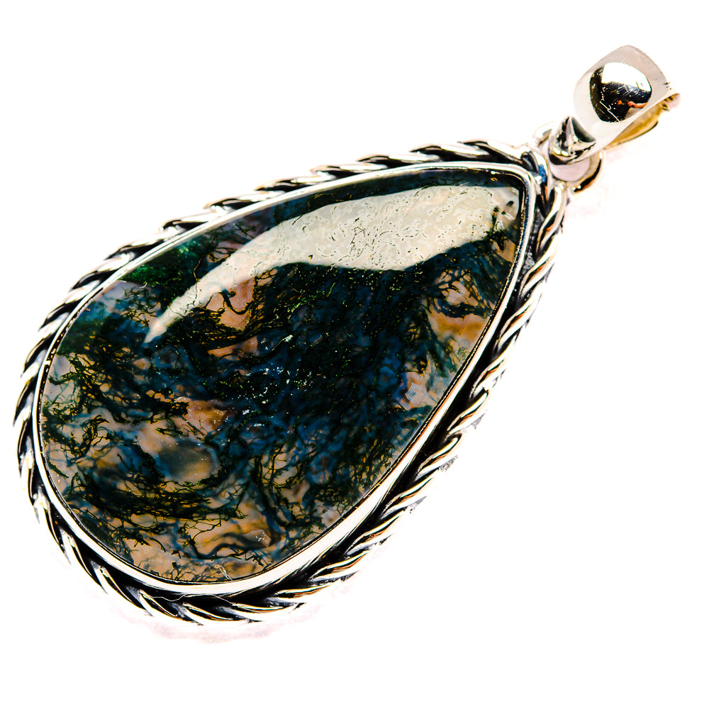 Green Moss Agate Pendants handcrafted by Anasilvercos - PD35407 - Photo 2