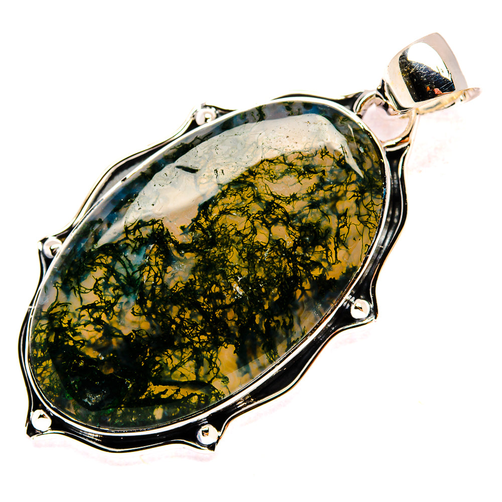 Green Moss Agate Pendants handcrafted by Anasilvercos - PD35408 - Photo 2