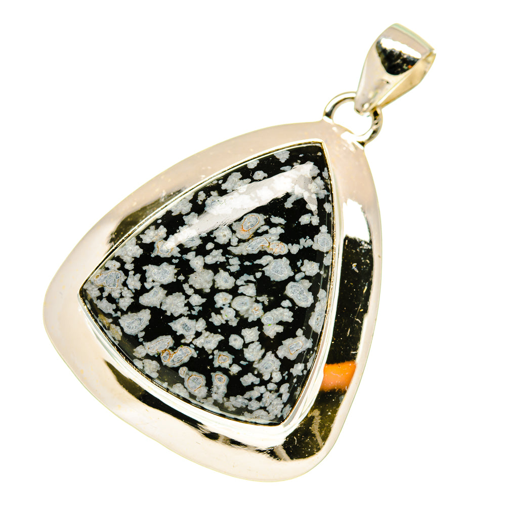 Snowflake Obsidian Pendants handcrafted by Anasilvercos - PD3549