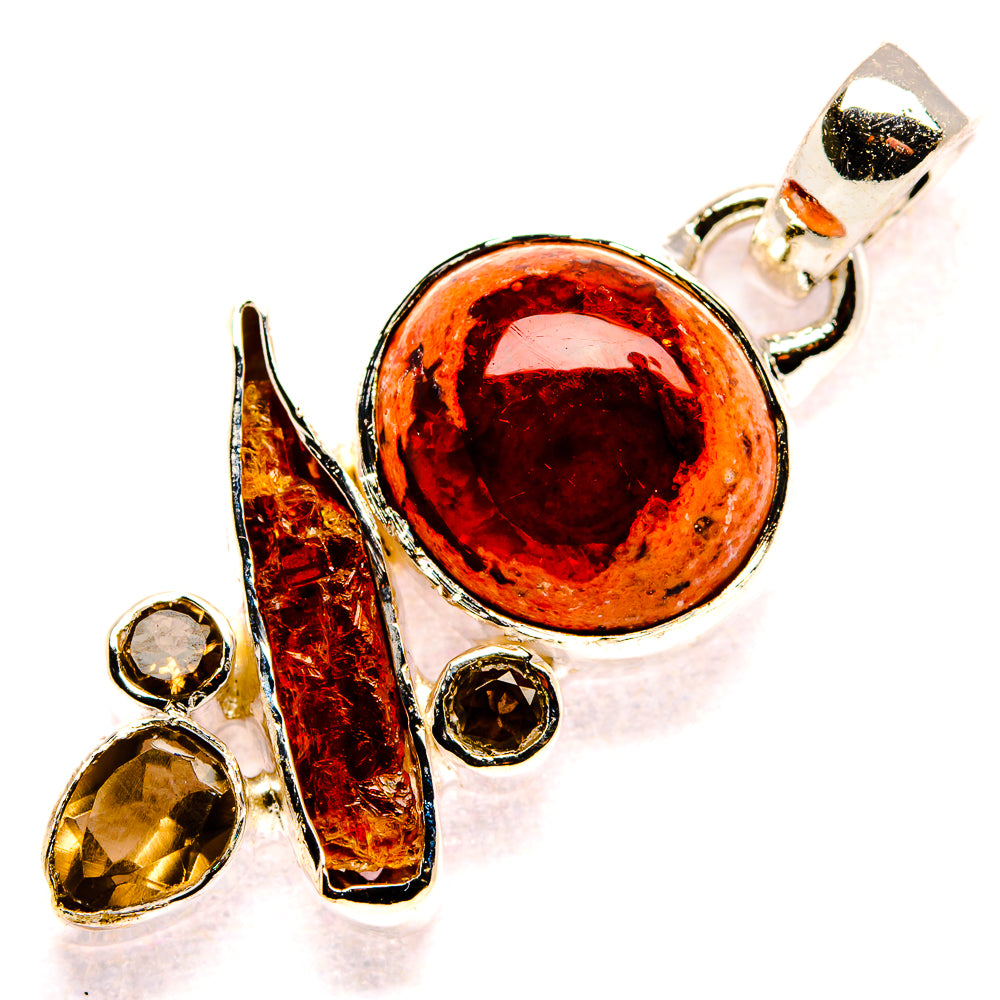 Mexican Fire Opal Pendants handcrafted by Anasilvercos - PD35502 - Photo 2