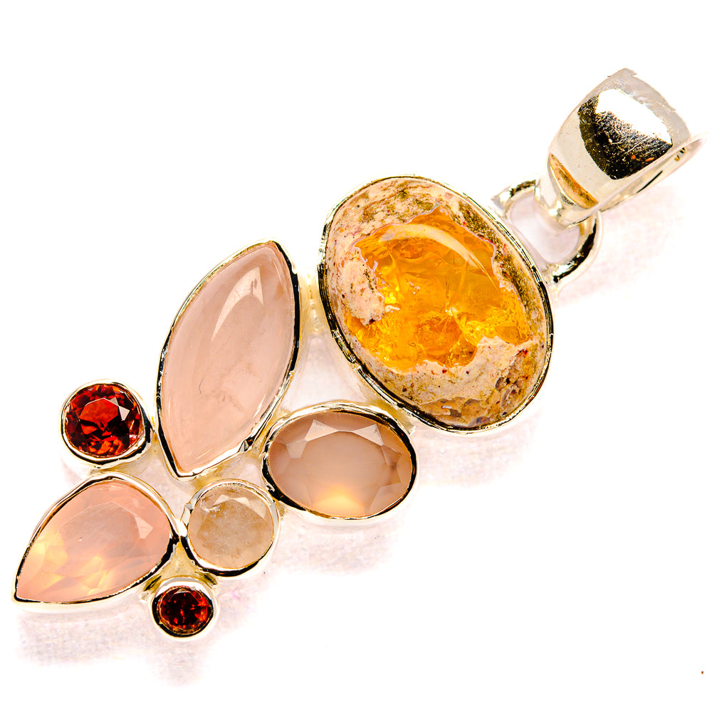 Mexican Fire Opal Pendants handcrafted by Anasilvercos - PD35507 - Photo 2