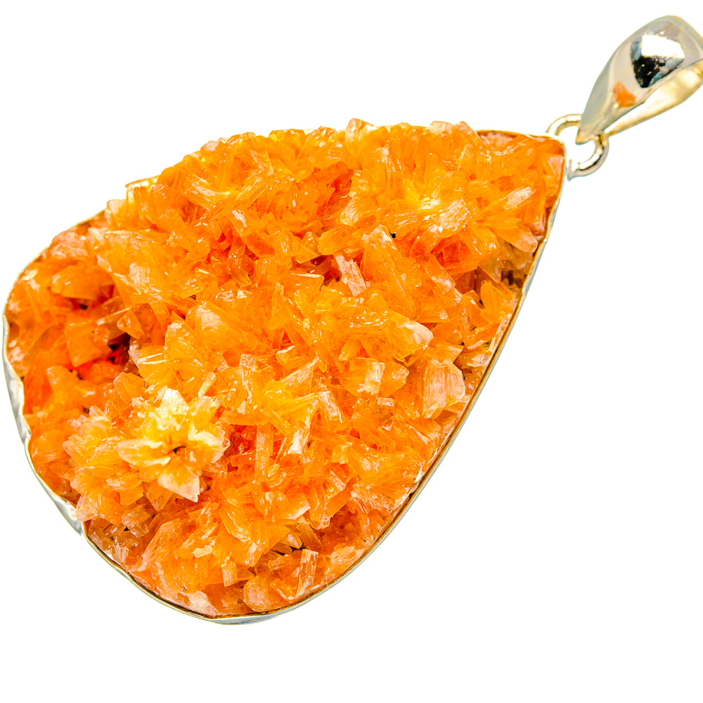 Orange Calcite Crystal Pendants handcrafted by Anasilvercos - PD35547 - Photo 2