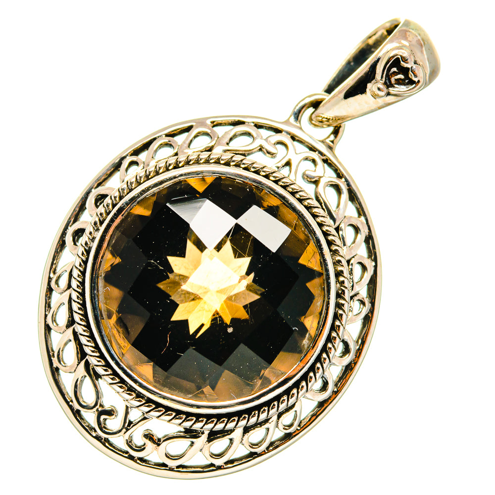 Smoky Quartz Pendants handcrafted by Anasilvercos - PD3560