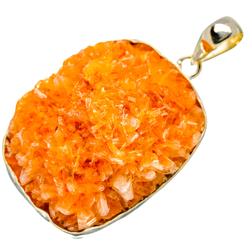Orange Calcite Crystal Pendants handcrafted by Anasilvercos - PD35612 - Photo 2