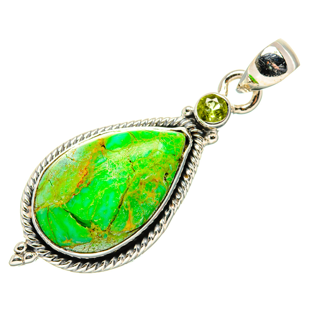 Green Copper Composite Turquoise Pendants handcrafted by Anasilvercos - PD35642 - Photo 2