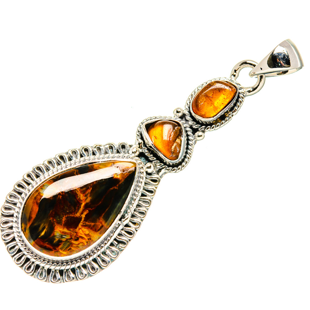 Golden Pietersite Pendants handcrafted by Anasilvercos - PD35740 - Photo 2