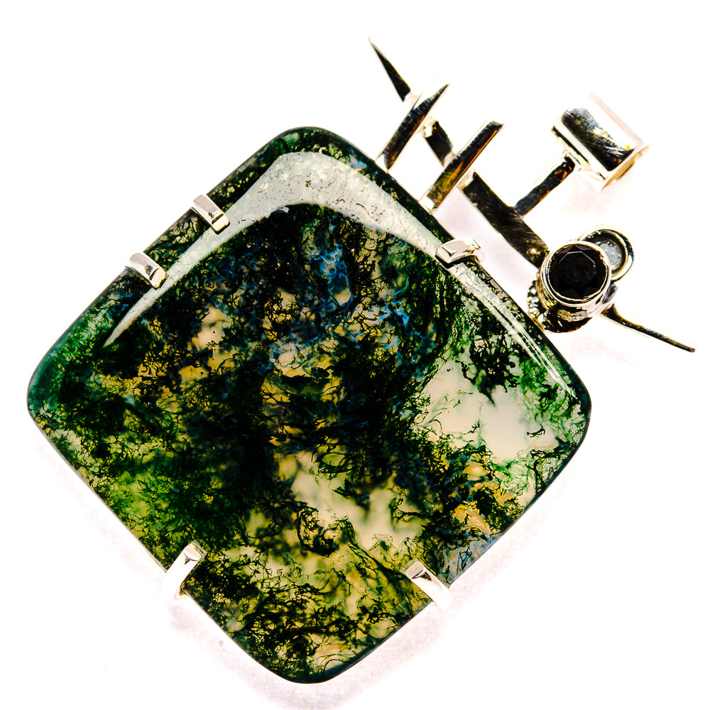 Green Moss Agate Pendants handcrafted by Anasilvercos - PD35755 - Photo 2