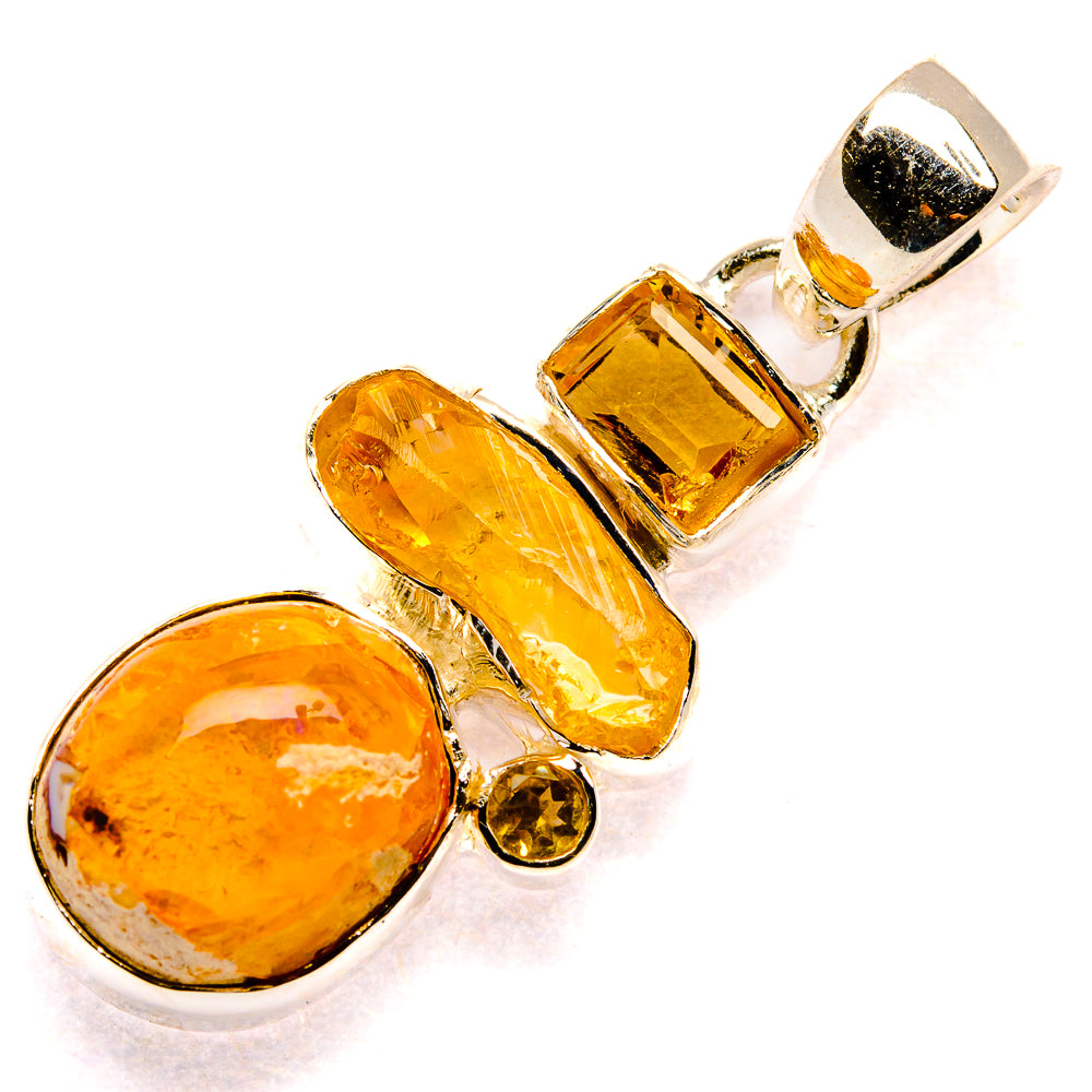 Mexican Fire Opal Pendants handcrafted by Anasilvercos - PD35776 - Photo 2