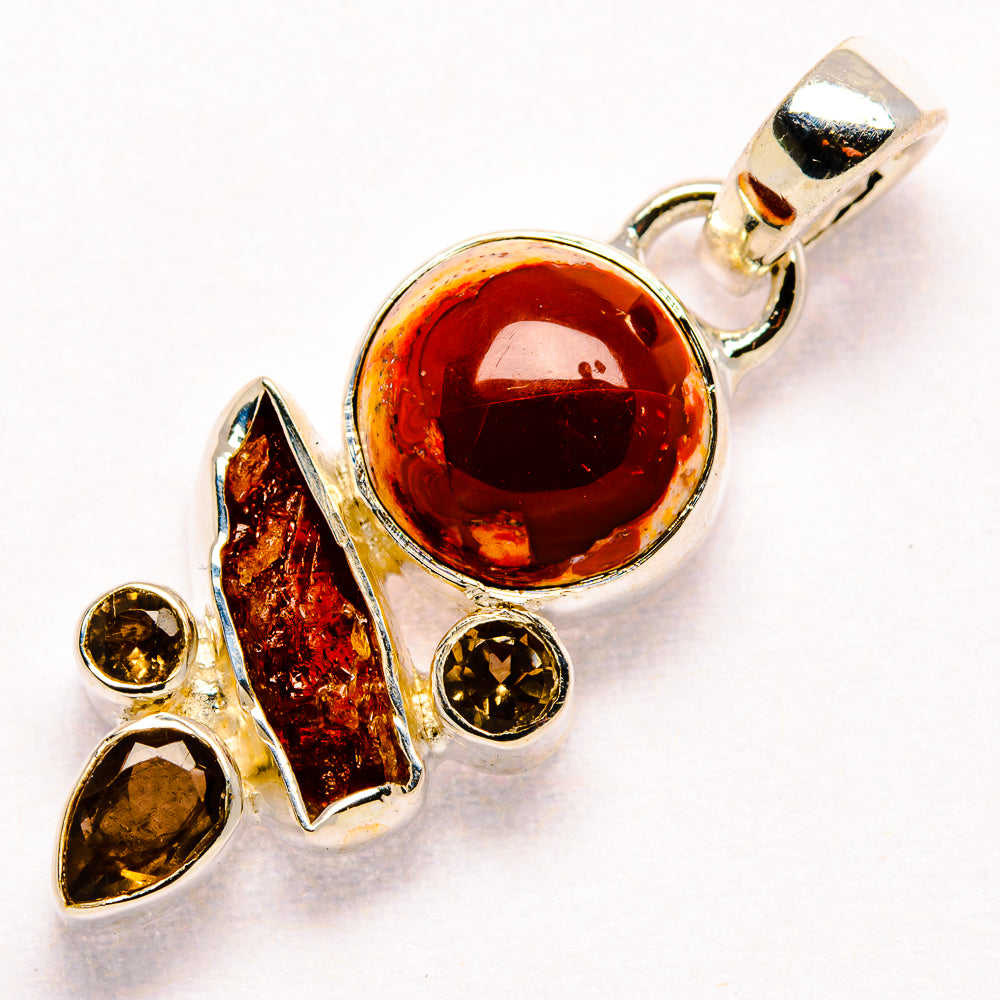 Mexican Fire Opal Pendants handcrafted by Anasilvercos - PD35881 - Photo 2