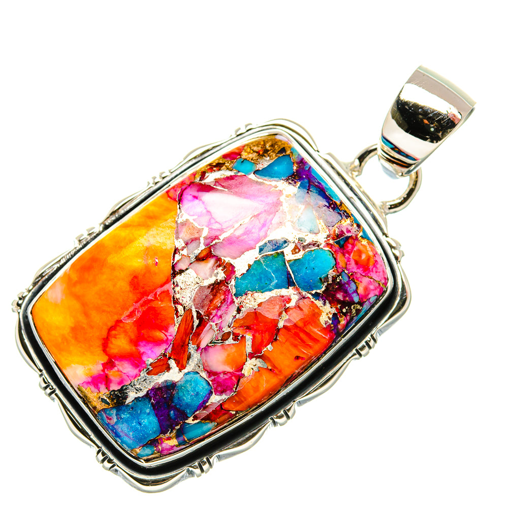 Kingman Pink Turquoise Pendants handcrafted by Anasilvercos - PD35908 - Photo 2