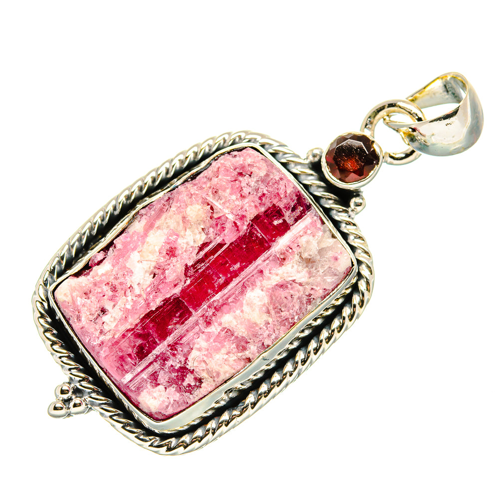 Pink Tourmaline In Quartz Pendants handcrafted by Anasilvercos - PD35918 - Photo 2