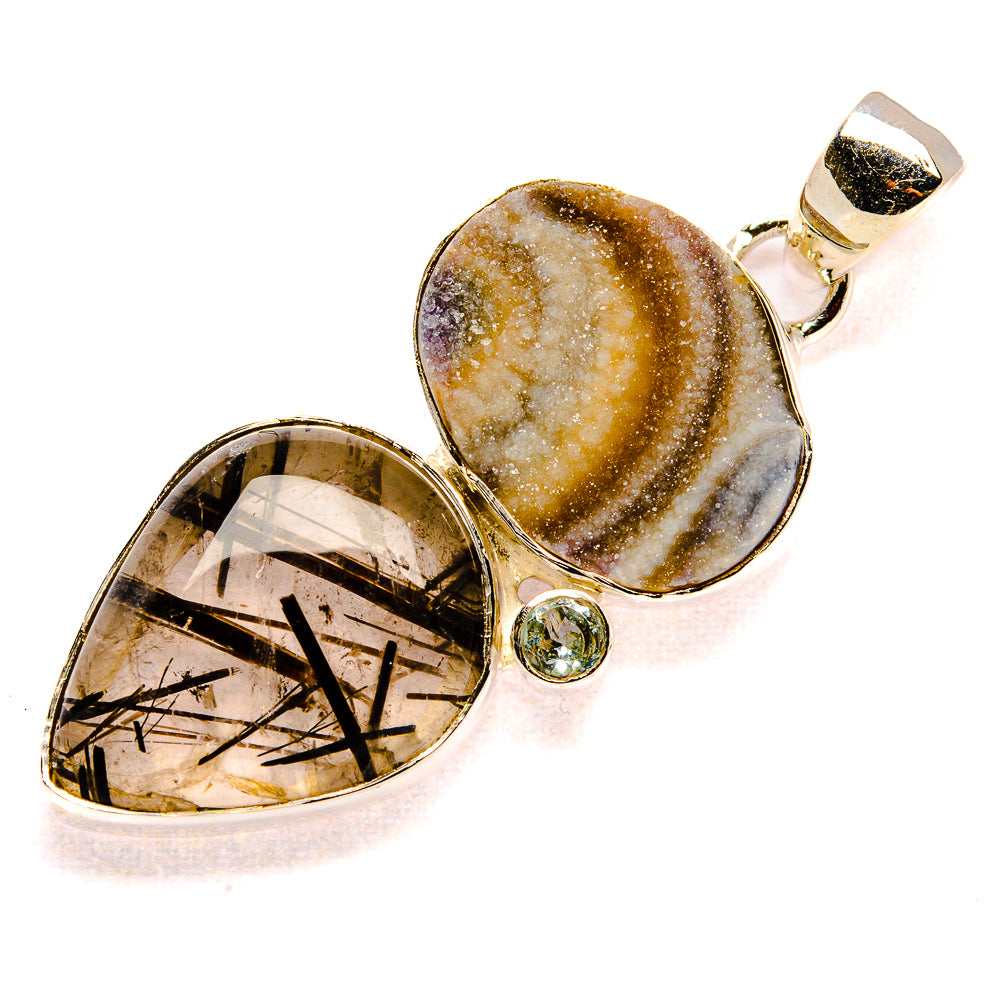 Tourmalinated Quartz Pendants handcrafted by Anasilvercos - PD35961 - Photo 2