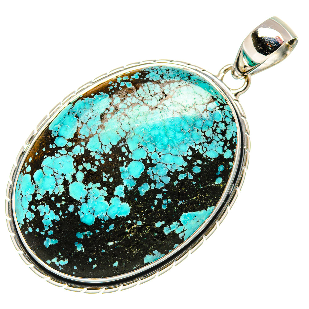 Tibetan Turquoise Pendants handcrafted by Anasilvercos - PD36007 - Photo 2