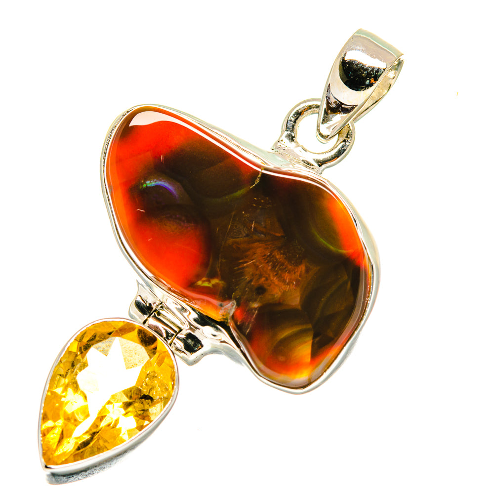 Mexican Fire Agate Pendants handcrafted by Anasilvercos - PD3604