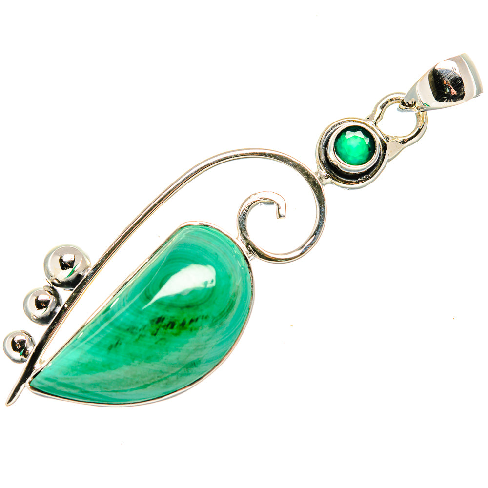 Malachite Pendants handcrafted by Anasilvercos - PD36053 - Photo 2