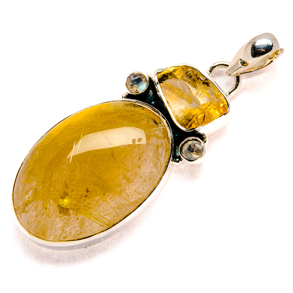Rutilated Quartz Pendants handcrafted by Anasilvercos - PD36078 - Photo 2
