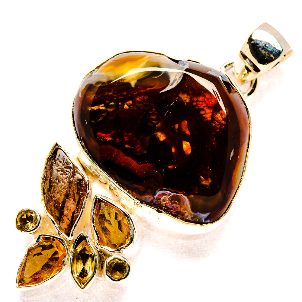 Mexican Fire Agate Pendants handcrafted by Anasilvercos - PD36101 - Photo 2