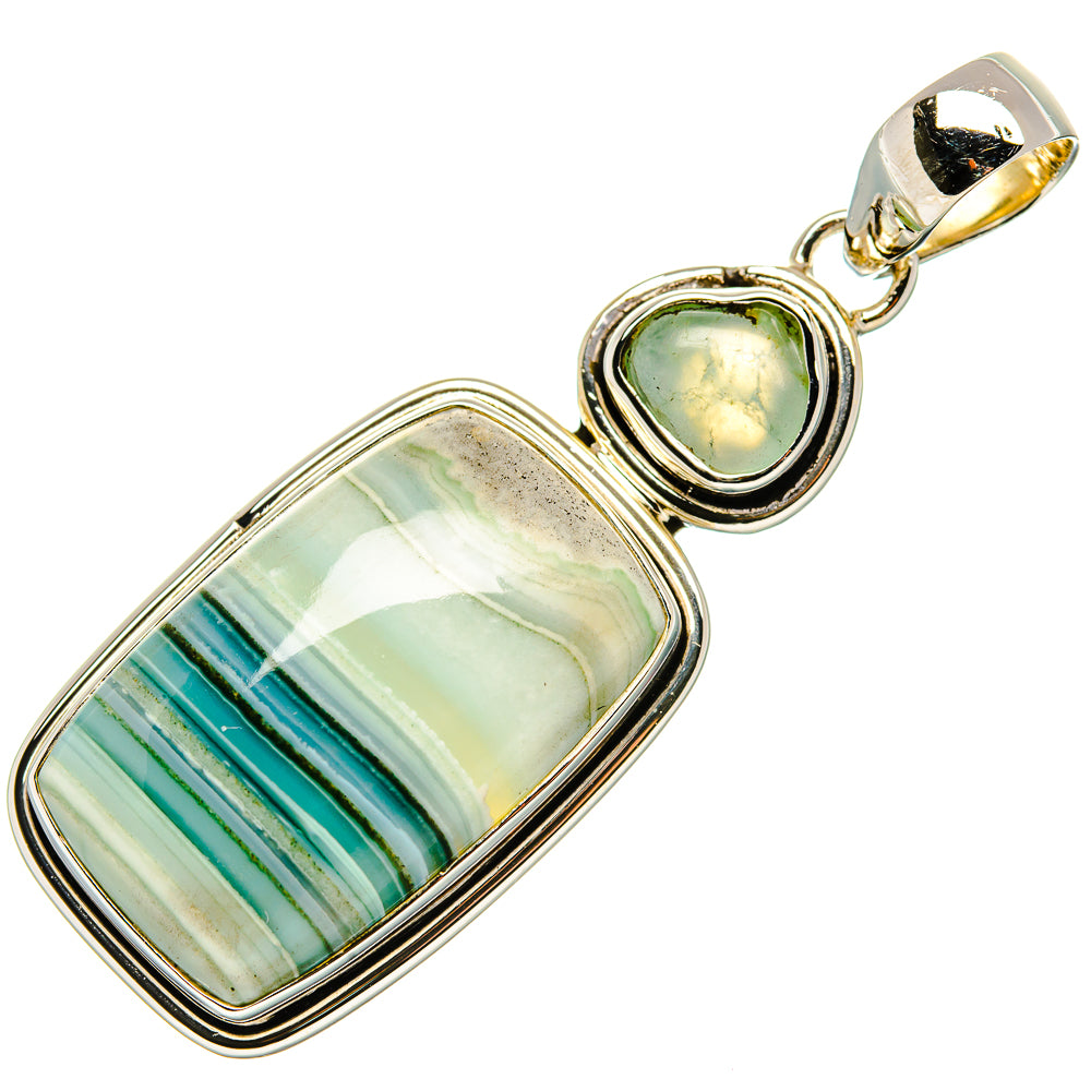 Blue Botswana Agate Pendants handcrafted by Anasilvercos - PD36163 - Photo 2