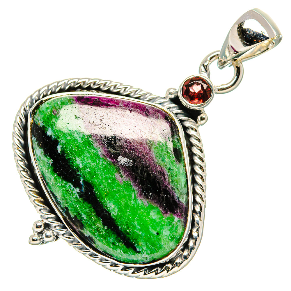 Ruby Zoisite Pendants handcrafted by Anasilvercos - PD36170 - Photo 2