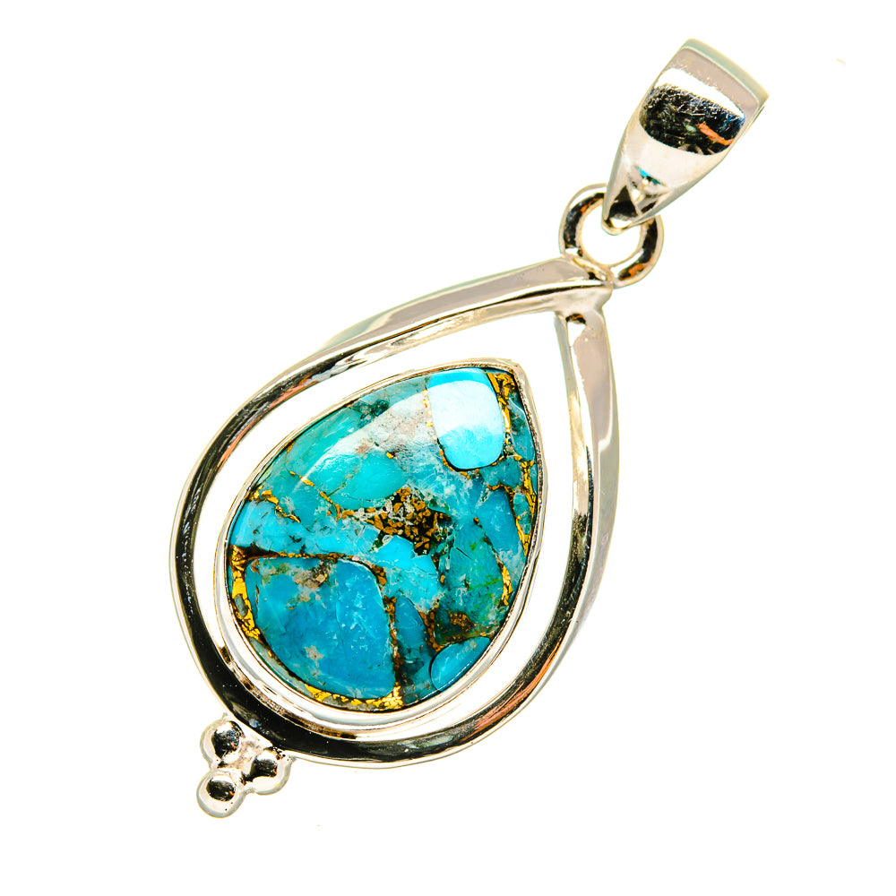Blue Copper Composite Turquoise Pendants handcrafted by Anasilvercos - PD3618