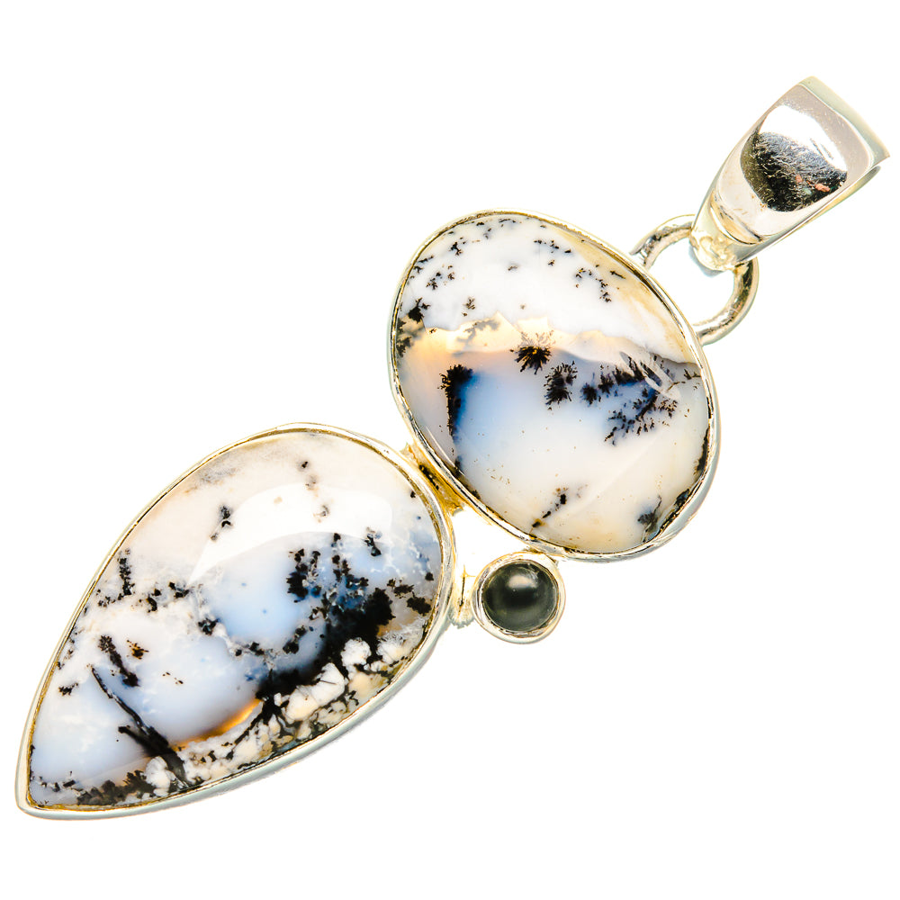 Dendritic Opal, Black Onyx Pendants handcrafted by Anasilvercos - PD36183 - Photo 2