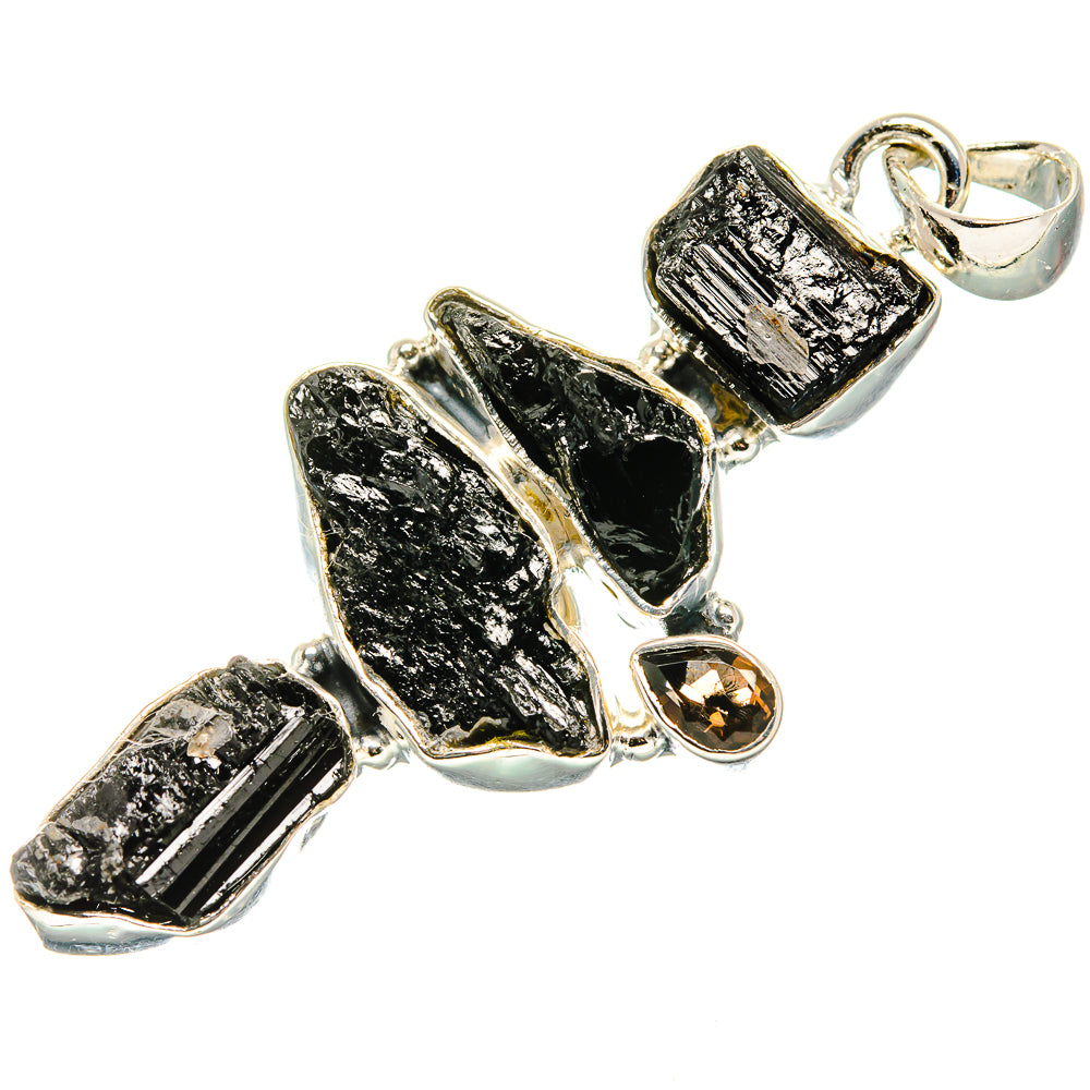 Black Tourmaline, Smoky Quartz Pendants handcrafted by Anasilvercos - PD36185 - Photo 2