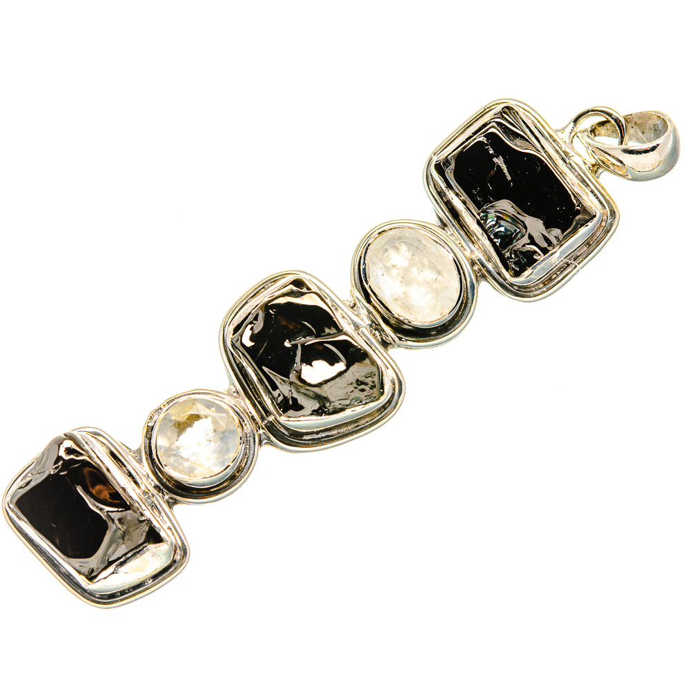 Shungite, Rainbow Moonstone Pendants handcrafted by Anasilvercos - PD36186 - Photo 2