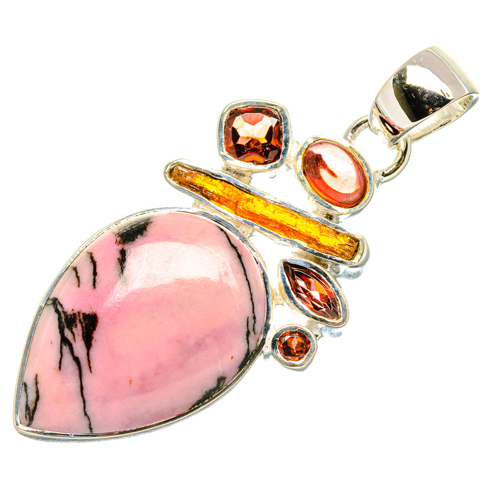 Rhodonite, Garnet, Carnelian Pendants handcrafted by Anasilvercos - PD36188 - Photo 2