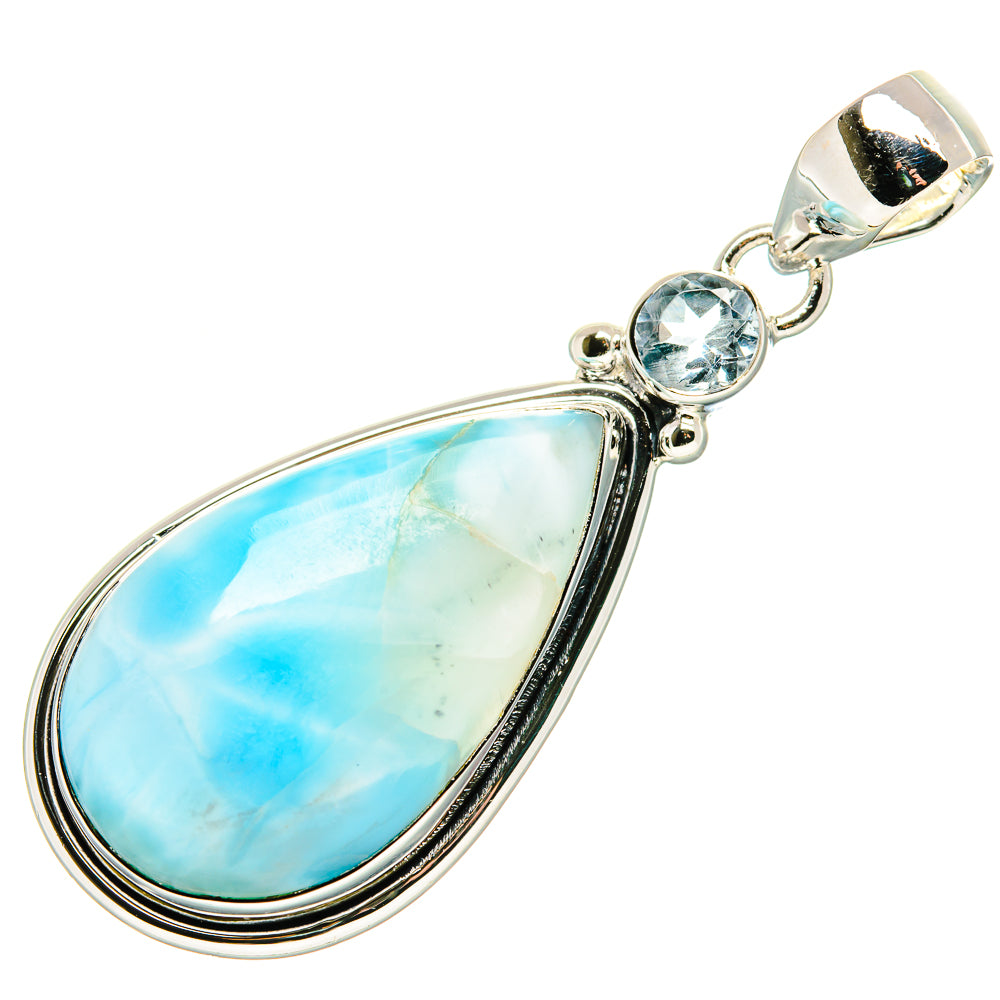Larimar, Blue Topaz Pendants handcrafted by Anasilvercos - PD36189 - Photo 2