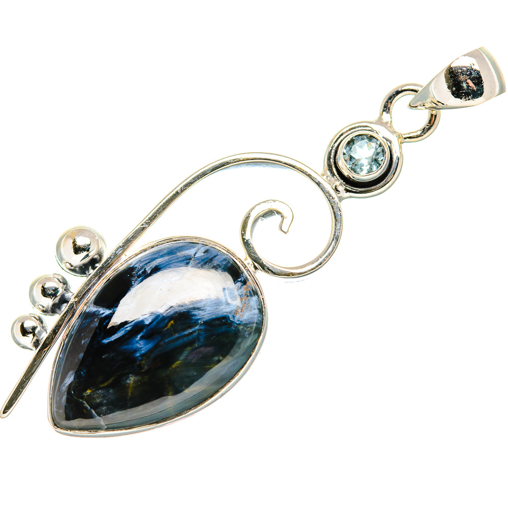 Pietersite, Blue Topaz Pendants handcrafted by Anasilvercos - PD36192 - Photo 2