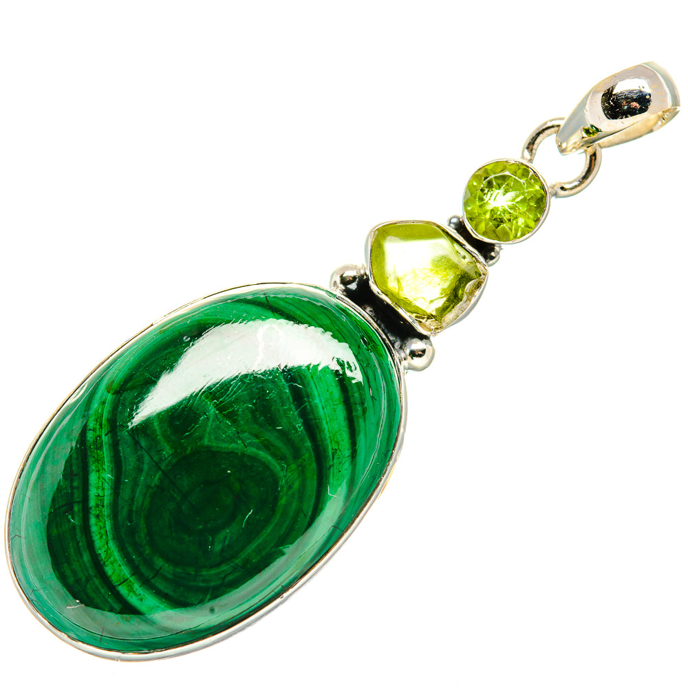 Malachite, Peridot Pendants handcrafted by Anasilvercos - PD36194 - Photo 2