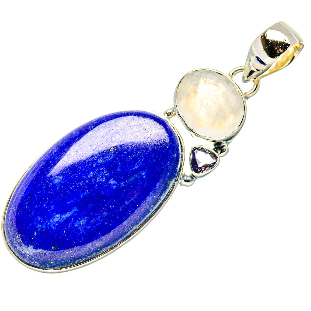 Lapis Lazuli, Rainbow Moonstone Pendants handcrafted by Anasilvercos - PD36195 - Photo 2