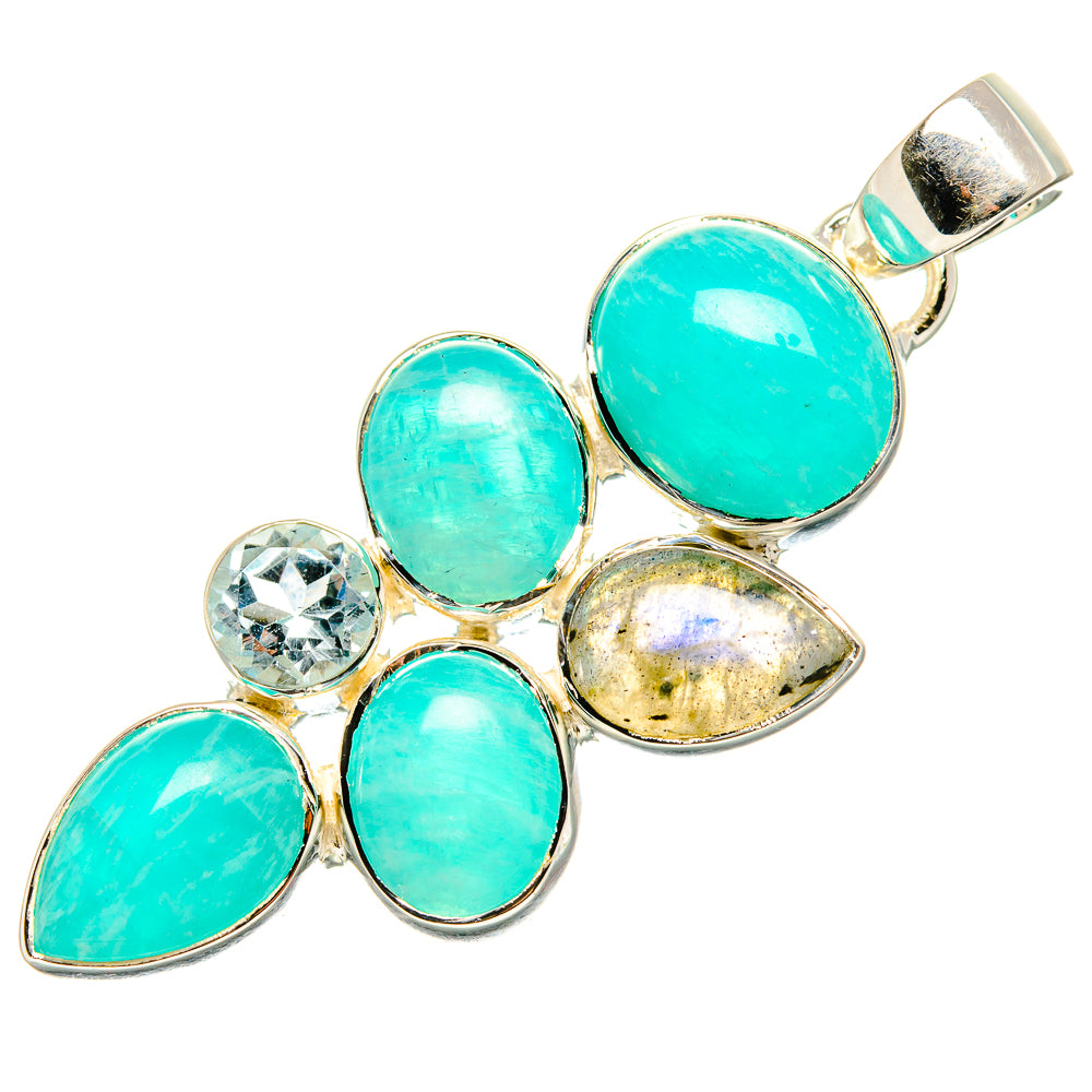 Amazonite, Labradorite, Blue Topaz Pendants handcrafted by Anasilvercos - PD36198 - Photo 2