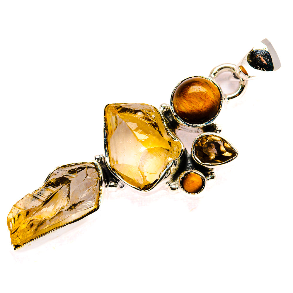Citrine, Tiger Eye, Smoky Quartz Pendants handcrafted by Anasilvercos - PD36206 - Photo 2