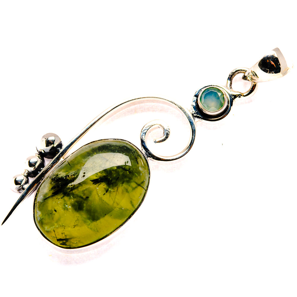 Prehnite, Aqua Chalcedony Pendants handcrafted by Anasilvercos - PD36216 - Photo 2