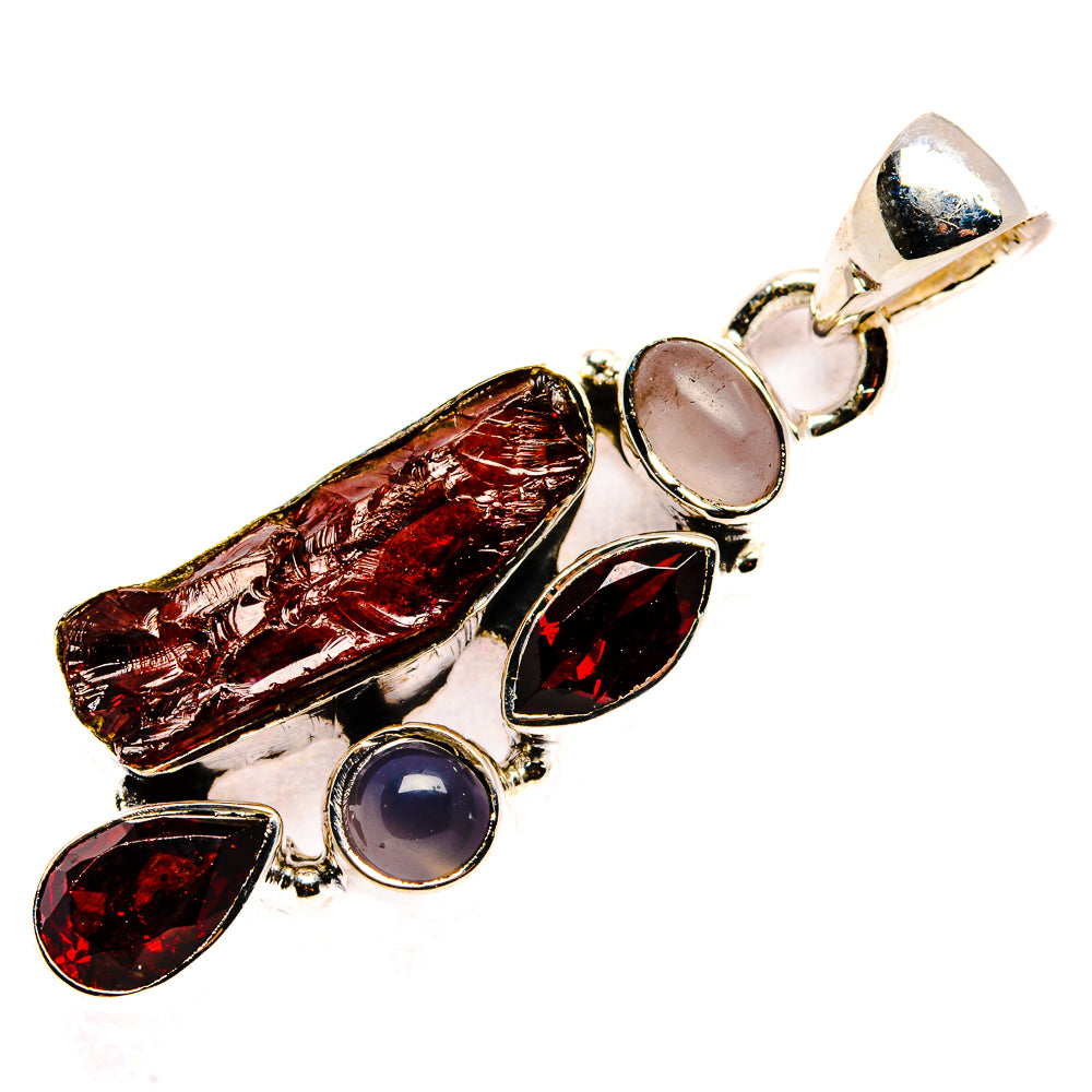 Garnet, Rose Quartz Pendants handcrafted by Anasilvercos - PD36224 - Photo 2