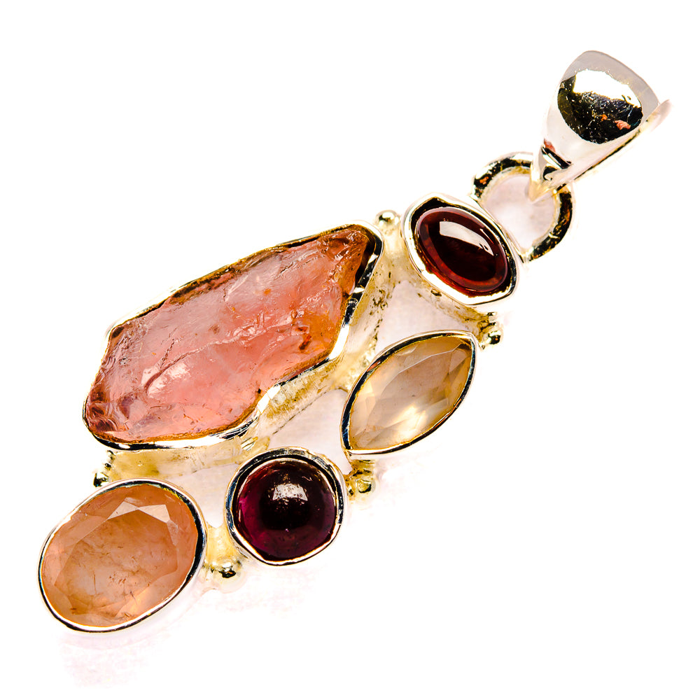 Rose Quartz, Garnet Pendants handcrafted by Anasilvercos - PD36226 - Photo 2